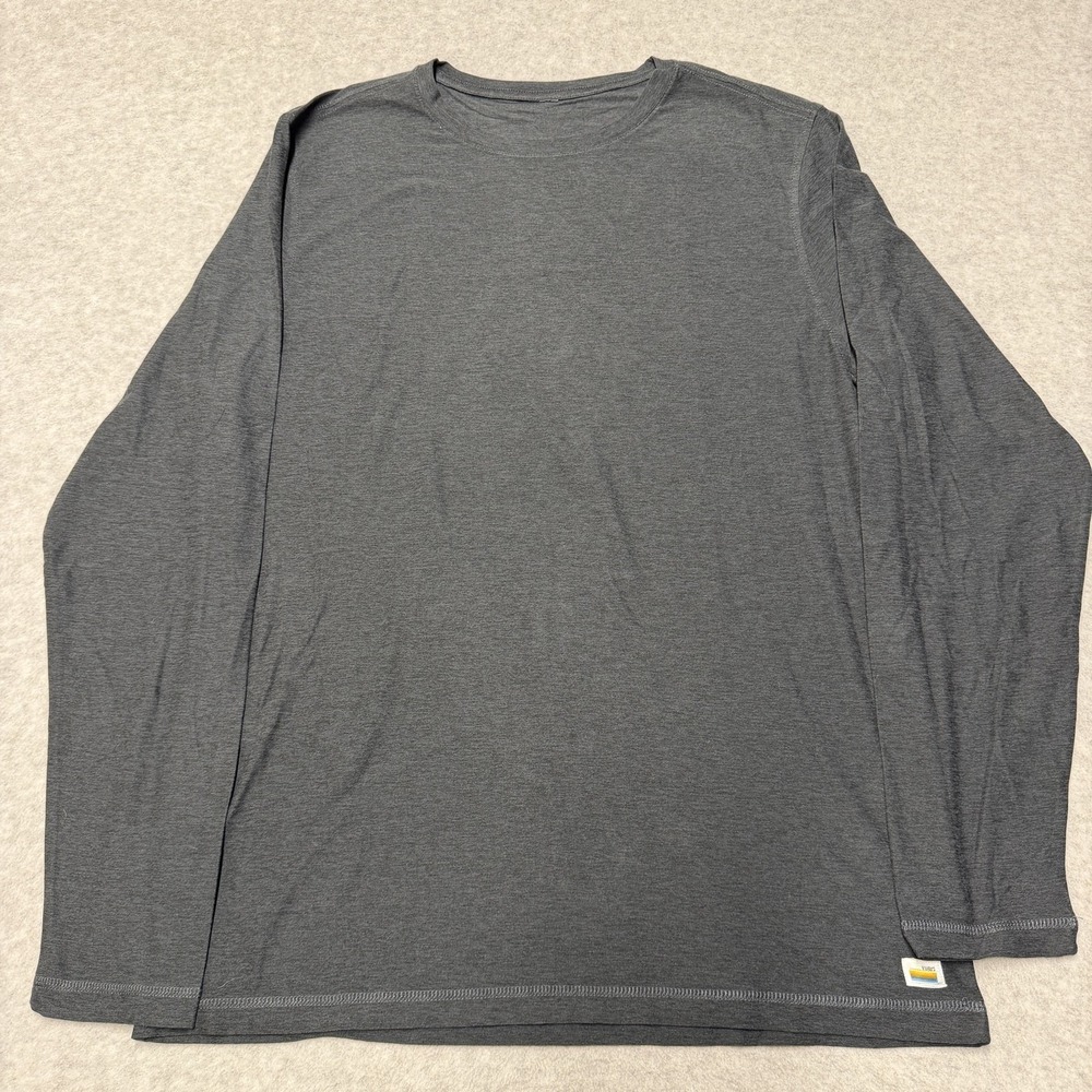 Vuori Shirt Mens Large Gray Long Sleeve Performance Stretch Strato Tech Tee